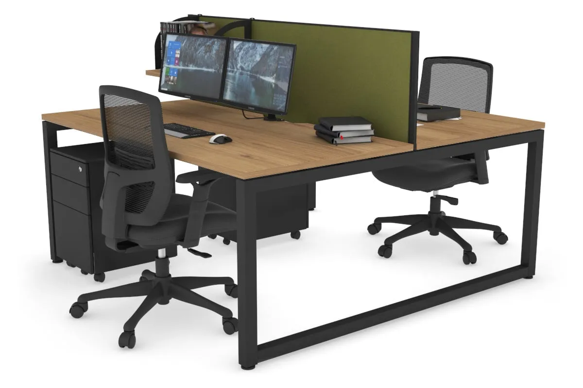 Quadro Loop Legs 2 Person Office Workstation [1400L x 800W with Cable Scallop]