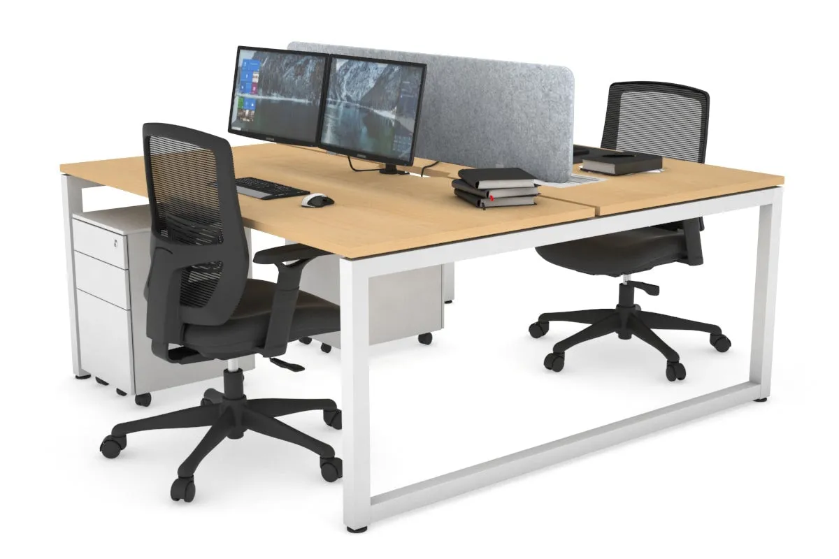 Quadro Loop Legs 2 Person Office Workstation [1400L x 800W with Cable Scallop]