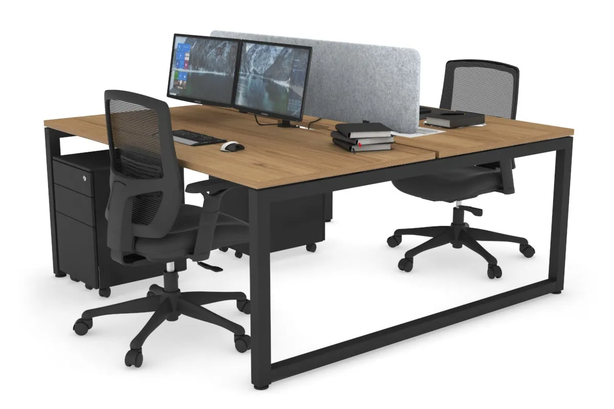 Quadro Loop Legs 2 Person Office Workstation [1400L x 800W with Cable Scallop]