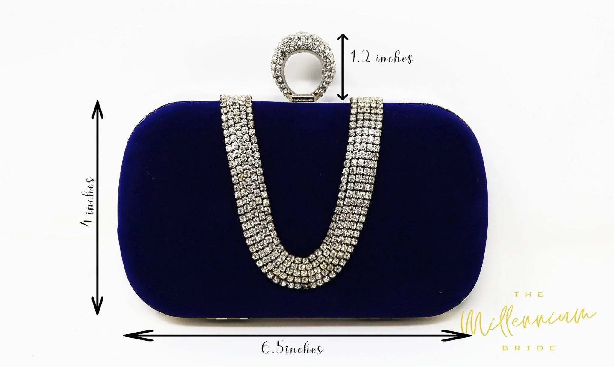 Royal Blue Velvet Crystal Mini Wedding Clutch, Statement Bag, Evening Clutch, Wedding Clutch, Bridal Bag, Blue Cross Body Bag