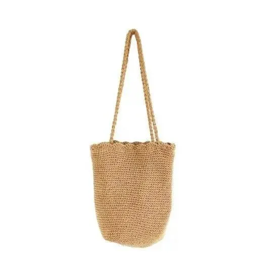 Scalloped bucket tote bag