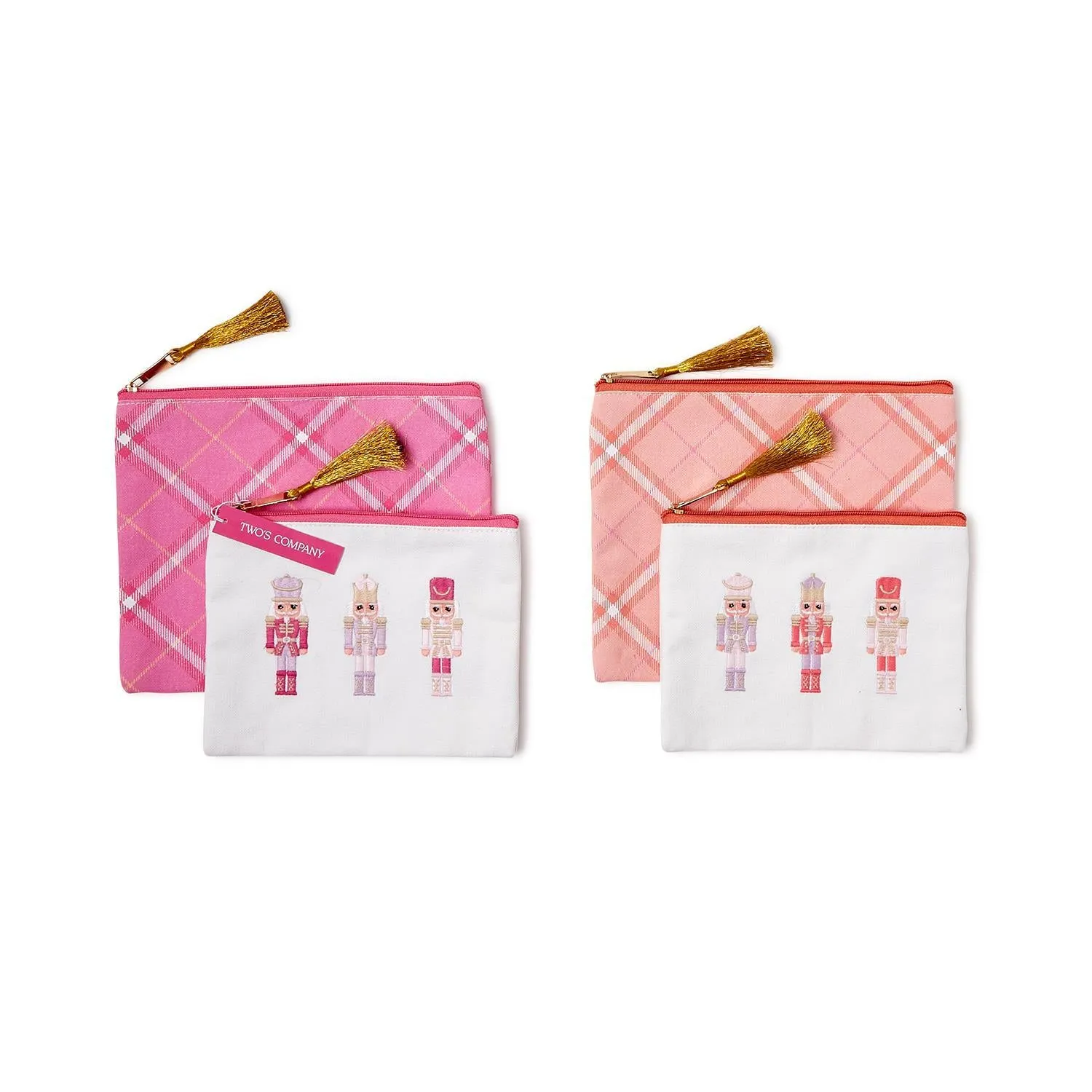 Set of 2 Pink Sugar Multipurpose Pouches with Tassel