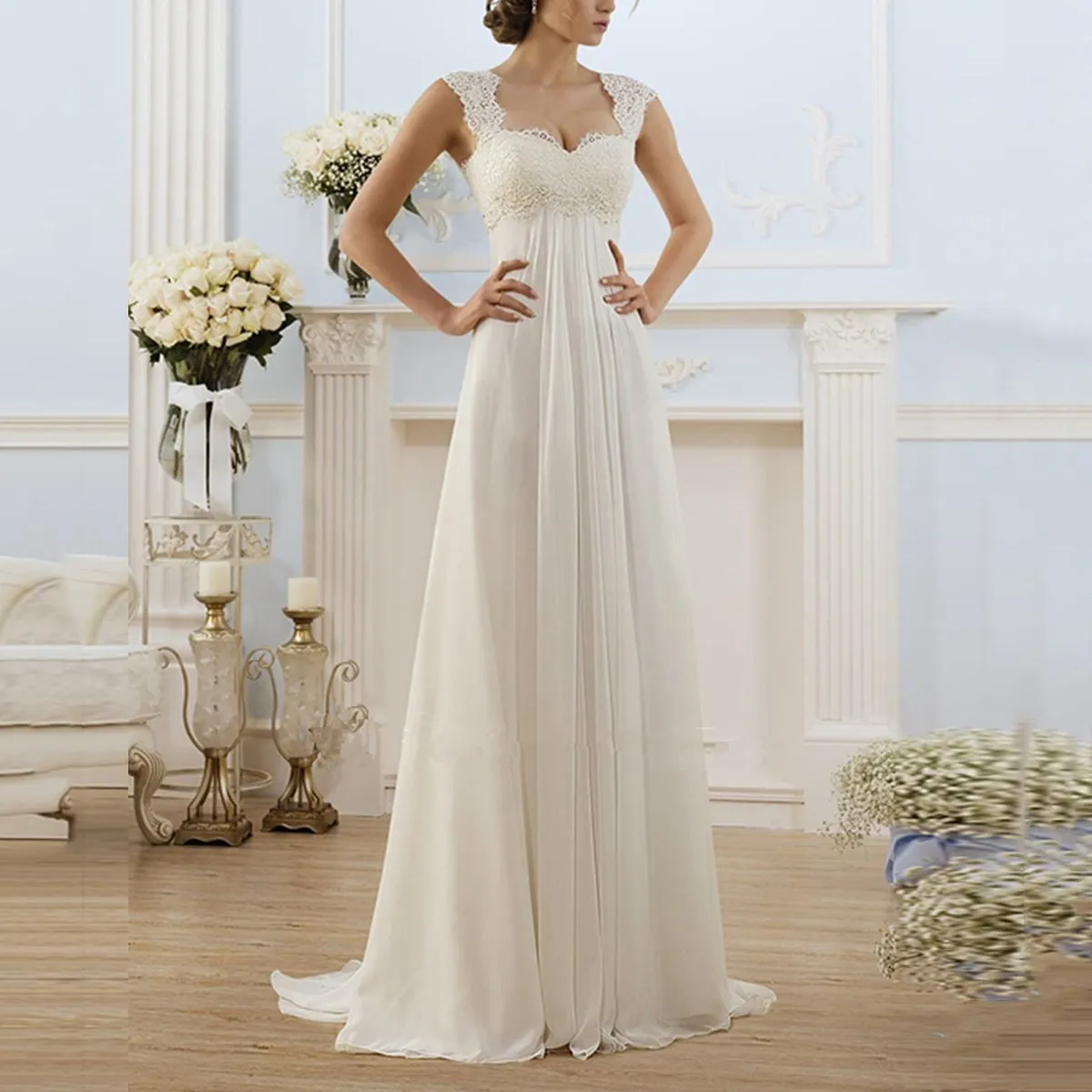 Sexy Elegant White Sleeveless Evening Dress