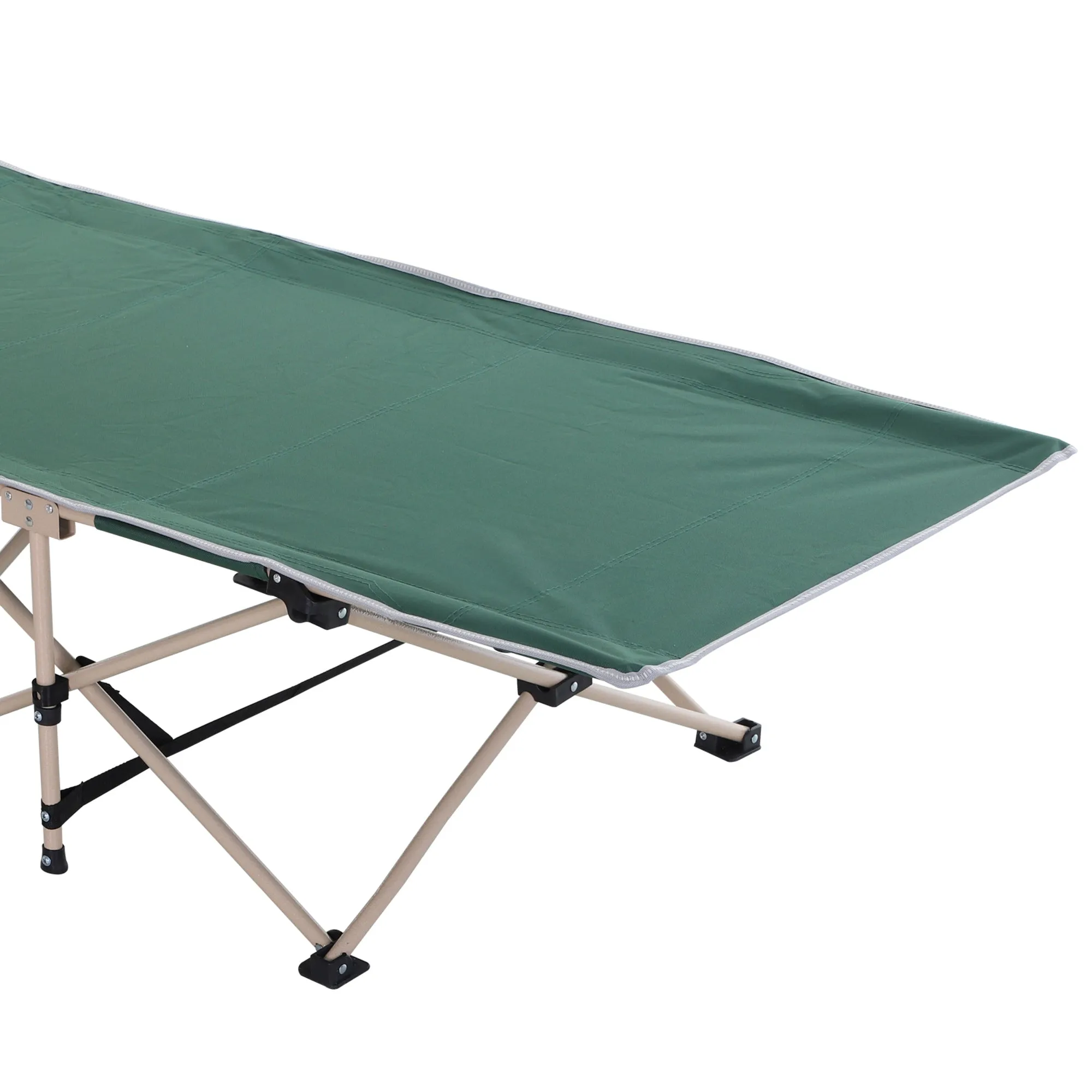 Single Person Camping Folding Cot Outdoor Patio Portable Military Sleeping Bed Travel Guest Leisure Fishing with Carry Bag, Green