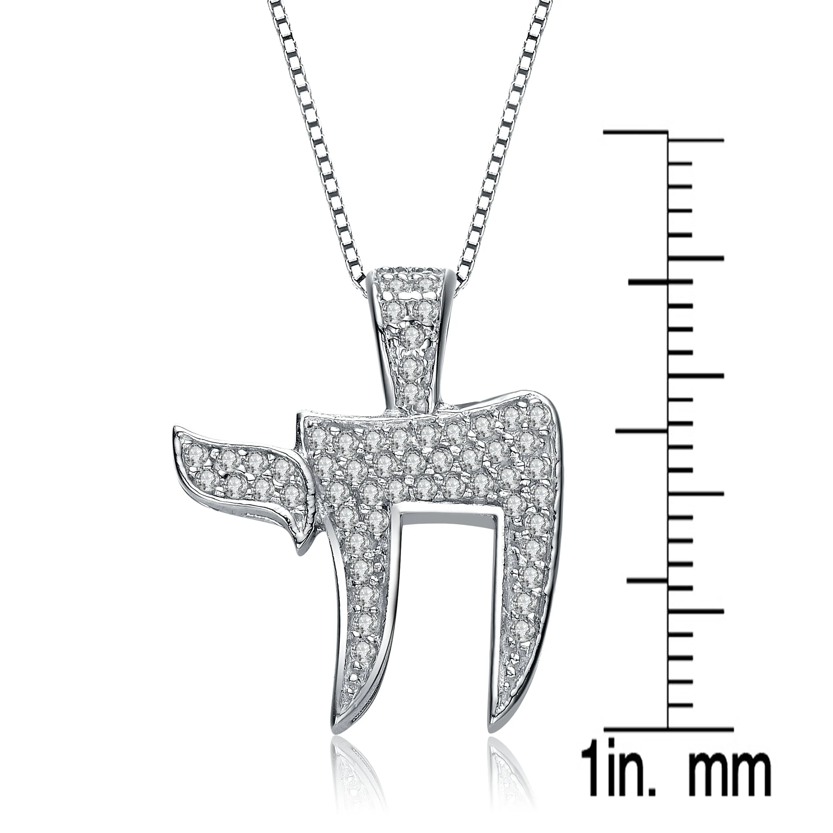 Sterling Silver Cubic Zirconia Symbol Pendant