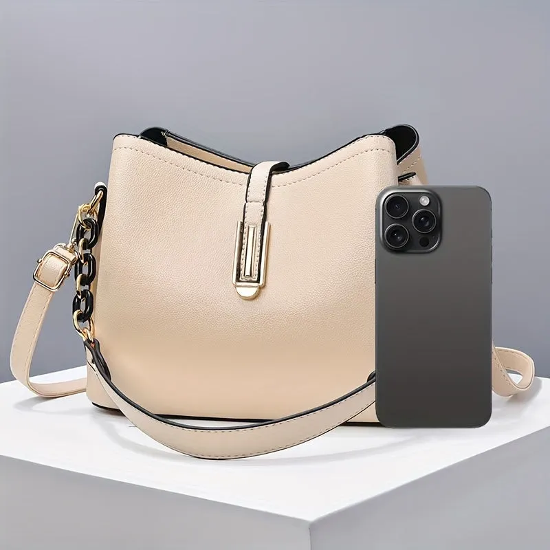 Stylish Chic Crossbody Bag - Women's Elegant Single Shoulder Bag with Chain Strap Design - Fashionable Casual Accessory for Everyday Use