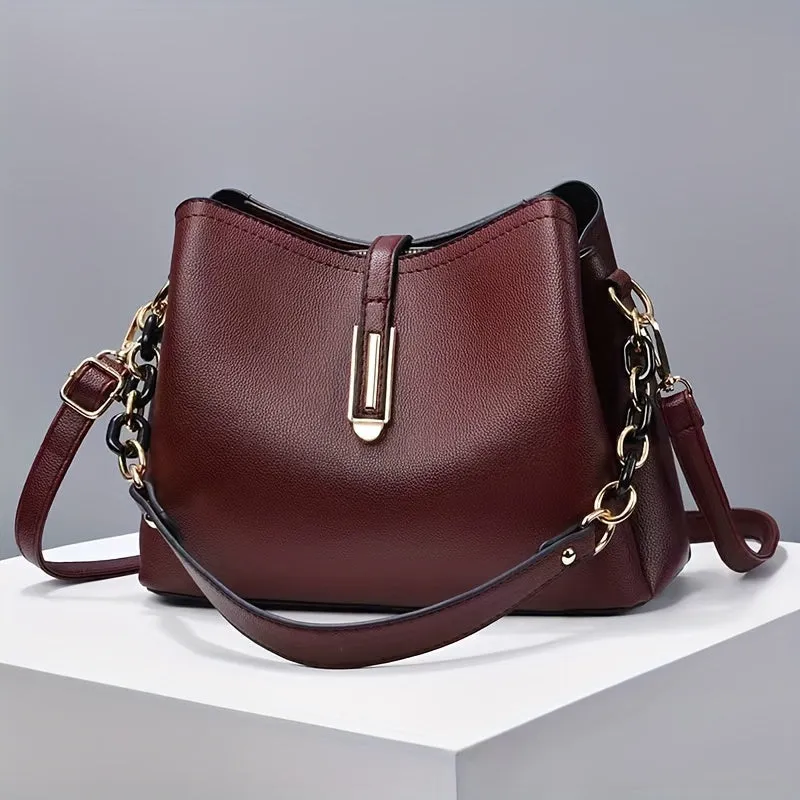 Stylish Chic Crossbody Bag - Women's Elegant Single Shoulder Bag with Chain Strap Design - Fashionable Casual Accessory for Everyday Use