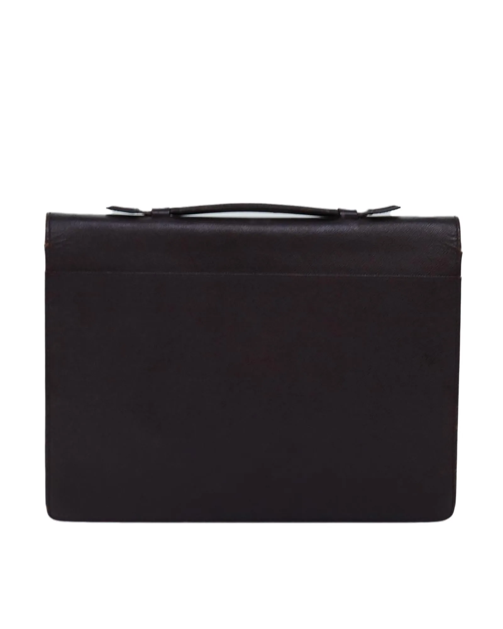 Taiga Leather Business Bag in Acajou