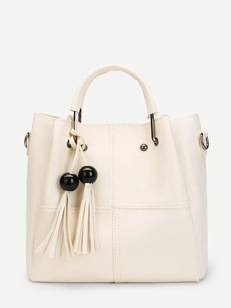 Tassel Charm Tote Bag 3pcs