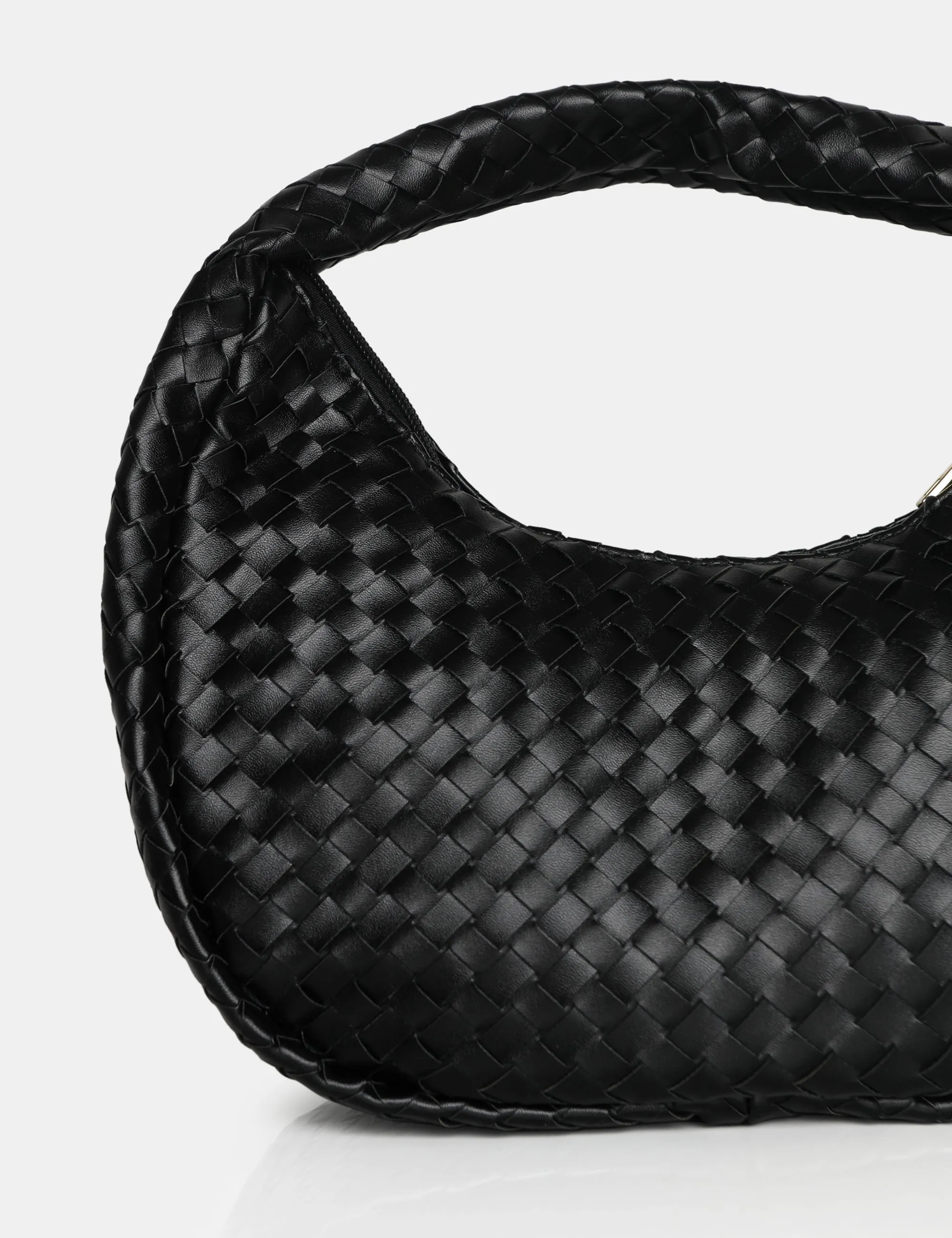 The Capsian Black Woven Pu Grab Bag