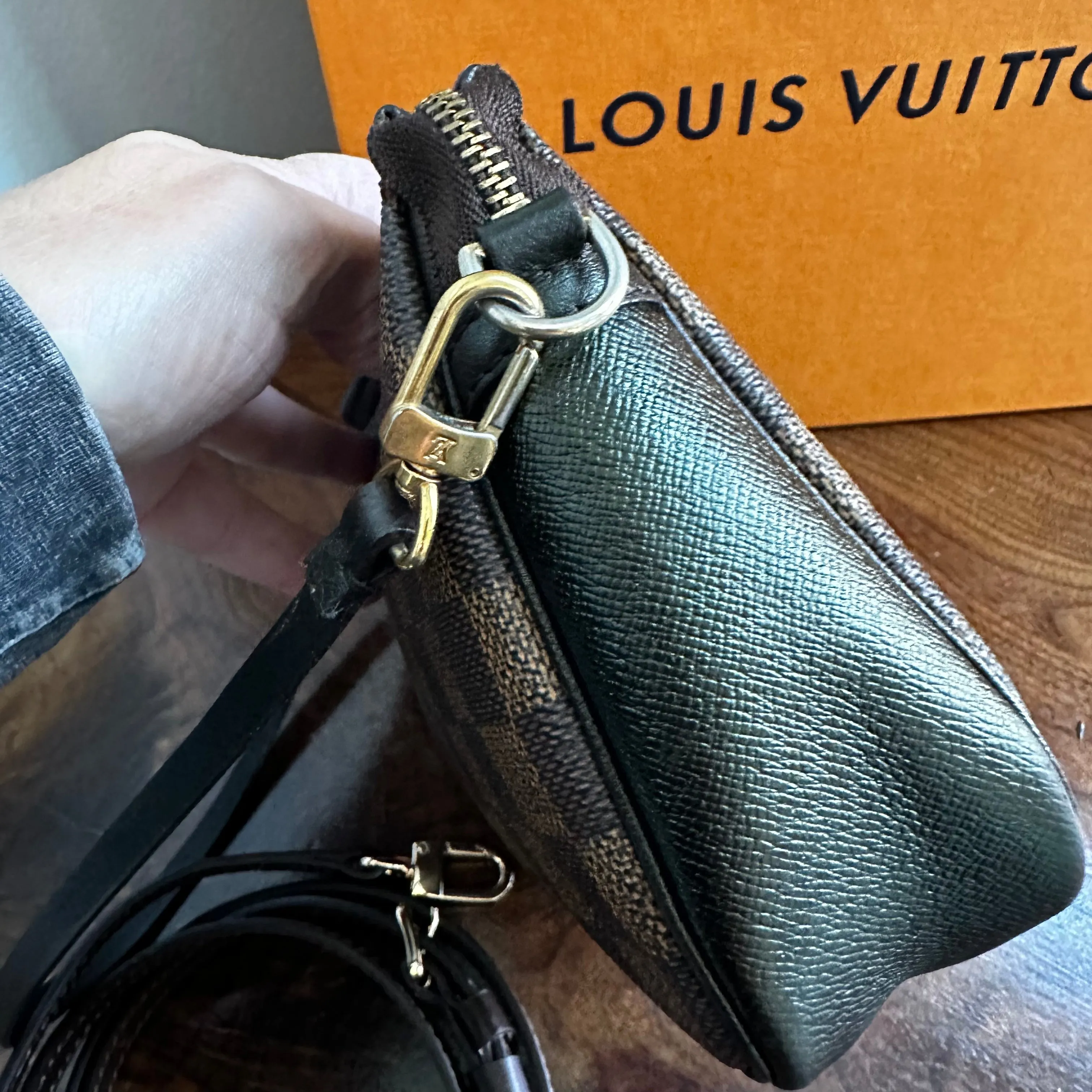 The Junco Crossbody Bag - Vintage LV in Damier Ebene