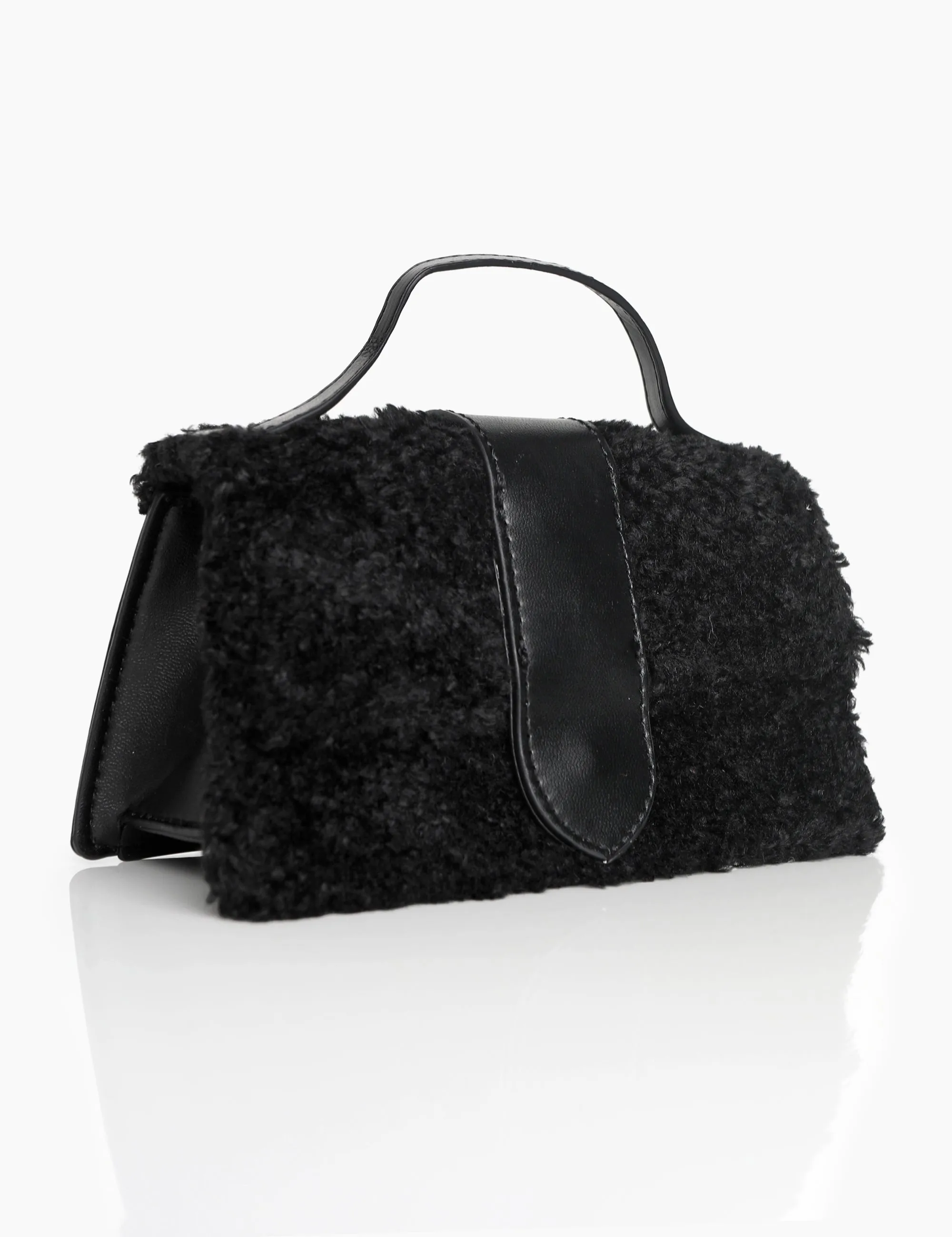 The Mika Black Shearling Mini Bag