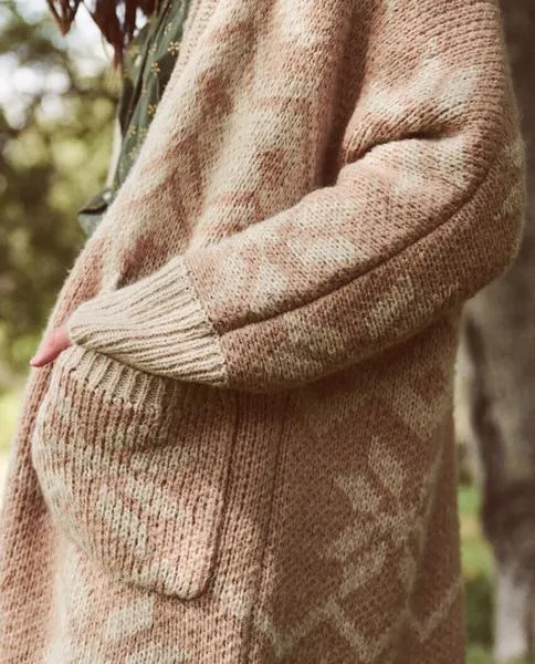 The Winter Flower Full-Length Lodge Sweater, Marled Oatmeal