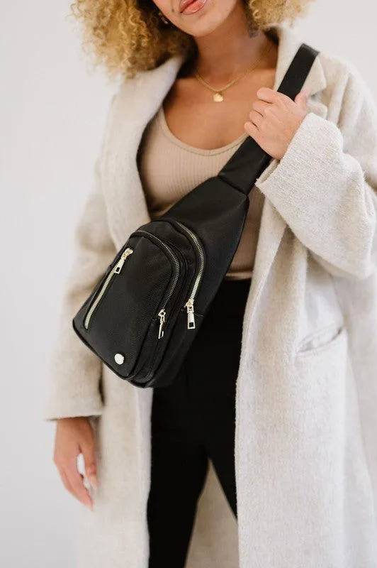 Vegan Leather Multi Pocket Crossbody