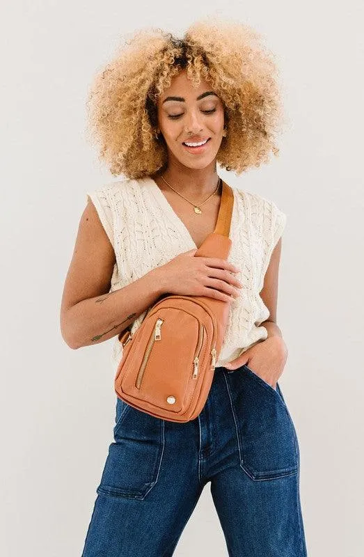 Vegan Leather Multi Pocket Crossbody