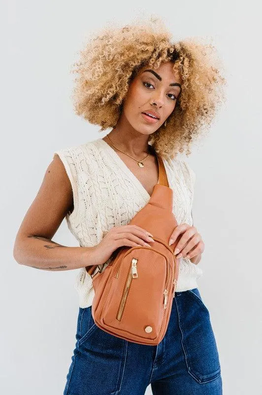 Vegan Leather Multi Pocket Crossbody