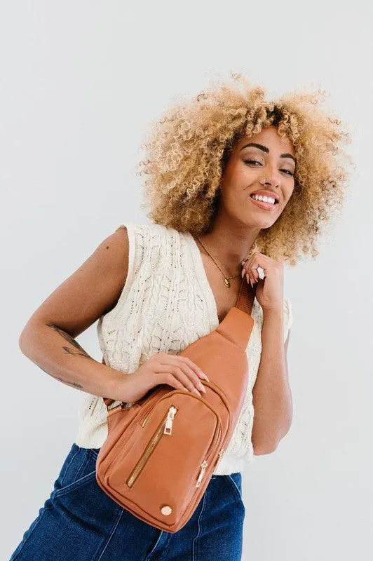 Vegan Leather Multi Pocket Crossbody