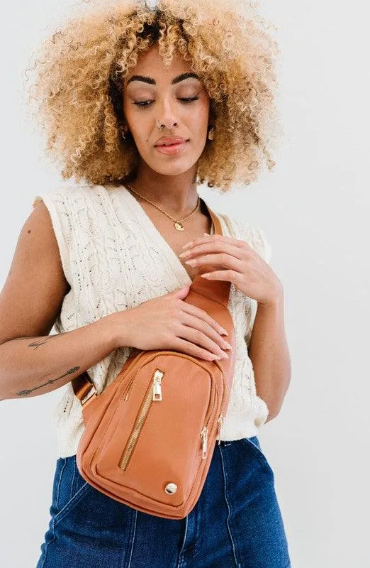 Vegan Leather Multi Pocket Crossbody