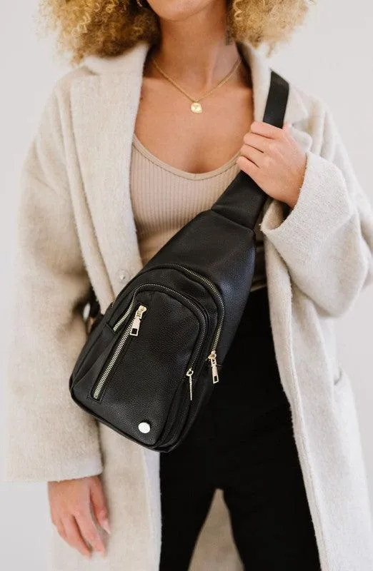 Vegan Leather Multi Pocket Crossbody