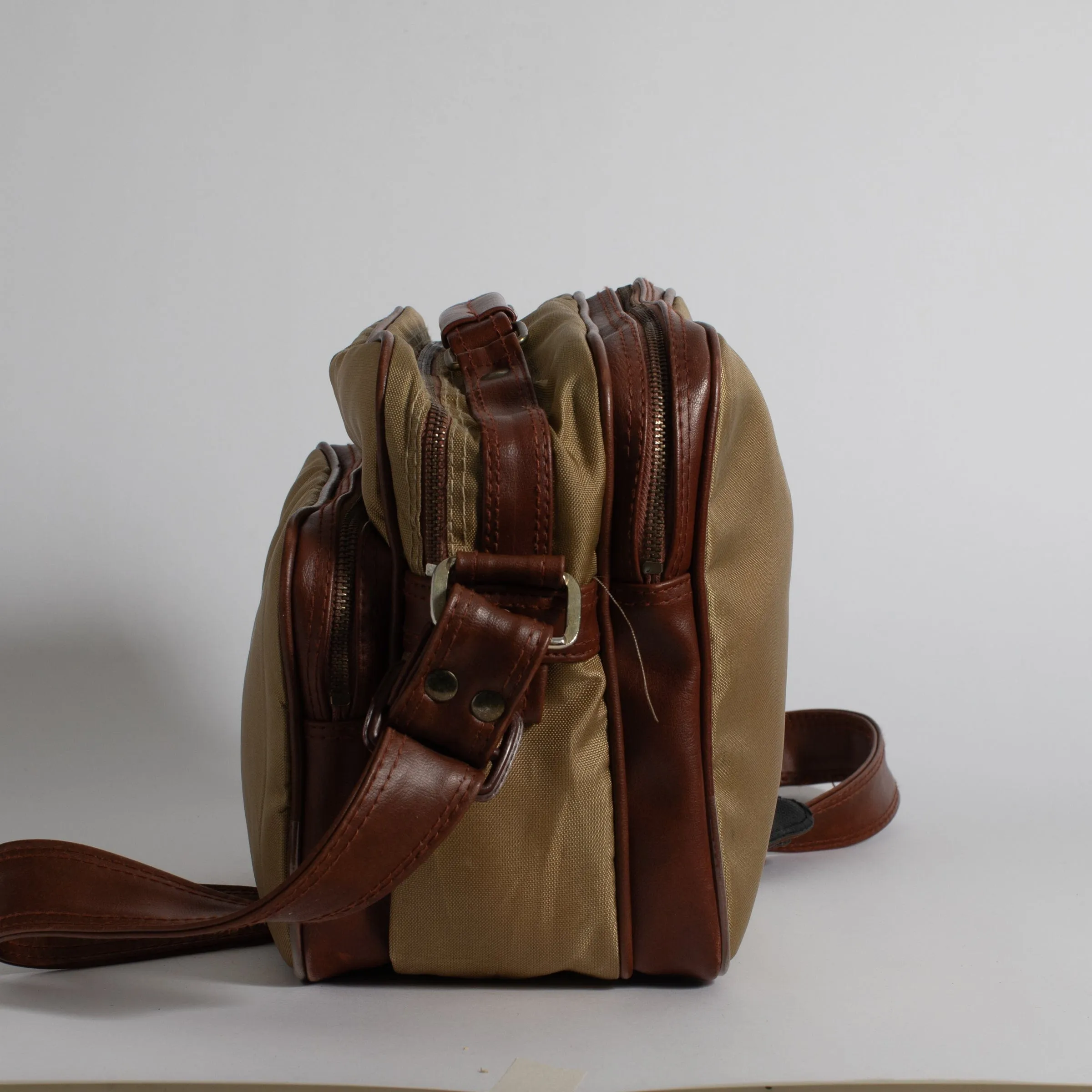 Vintage Brown and Tan 35mm SLR Camera Bag