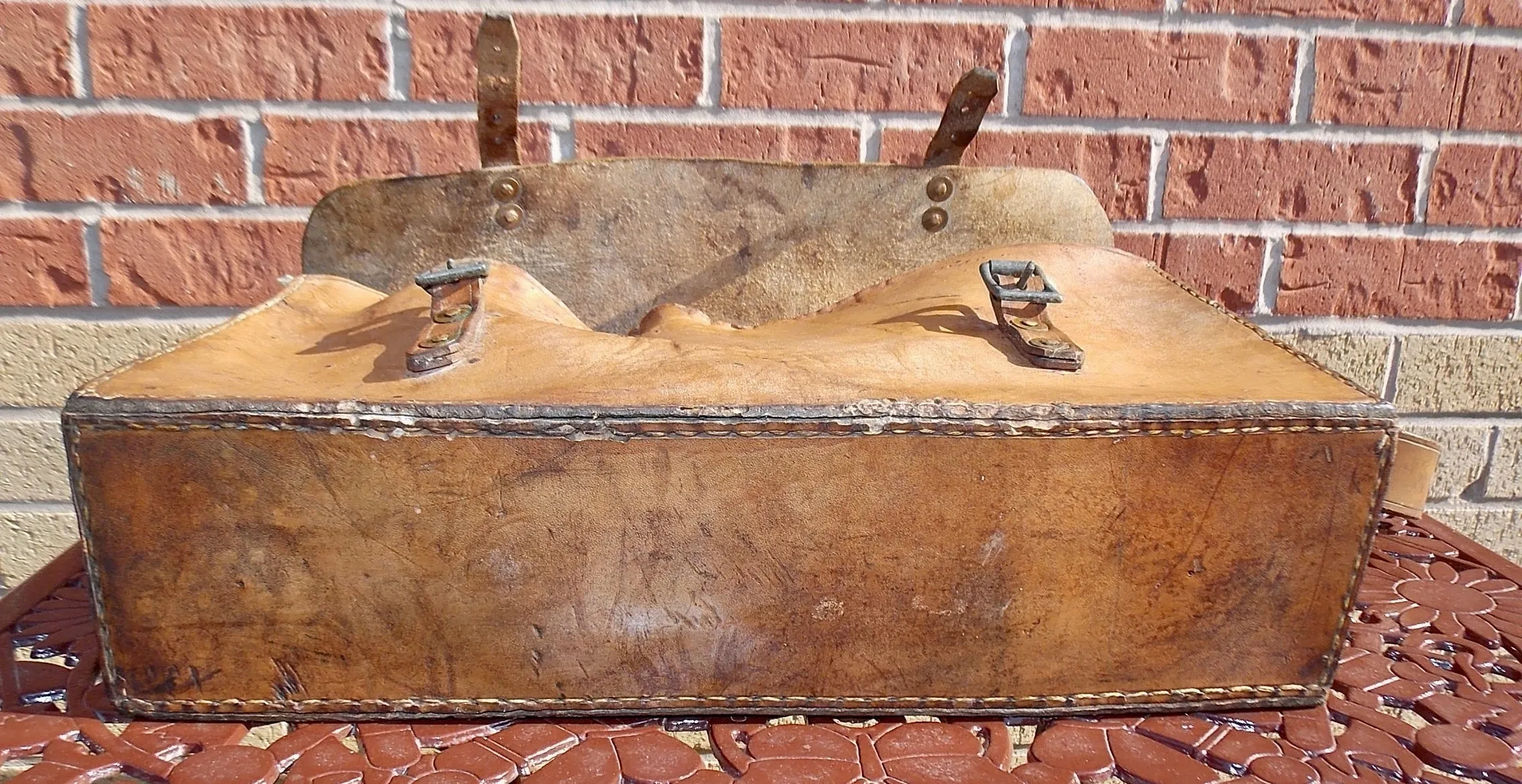 Vintage GPO/Military Brown Leather Shoulder Messenger Bag