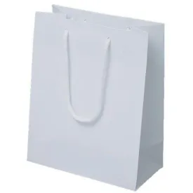 White Kraft Paper Euro-Tote Shopping Bags - 8.0 x 4.0 x 10.0