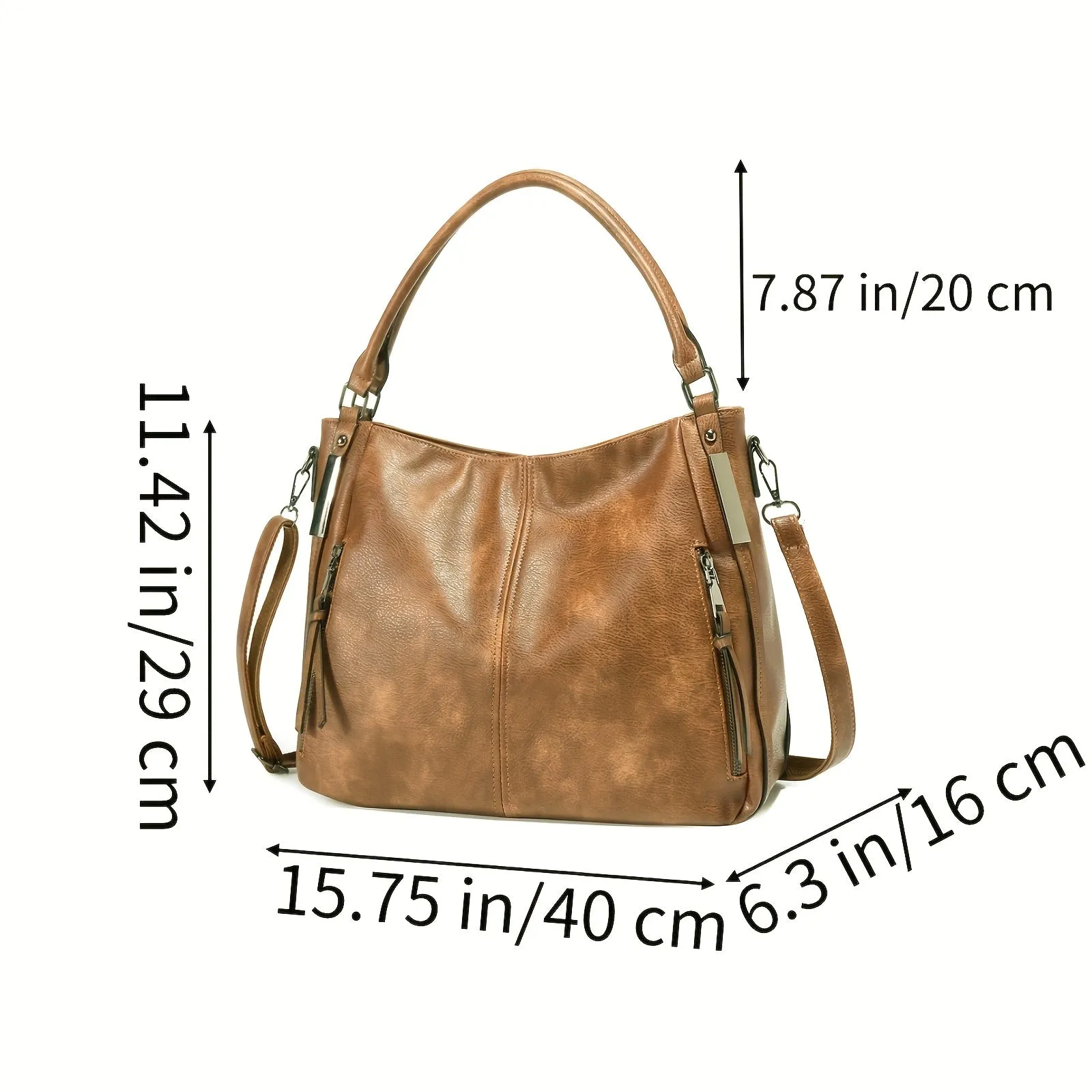 Women Handbags Tote Bag Soft PU Leather Retro Designer Large Capacity Multi-pocket Casual Ladies Shoulder Crossbody Bag Mother's Day Gift Adjustable Shoulder Strap Purse Cheap On Sale