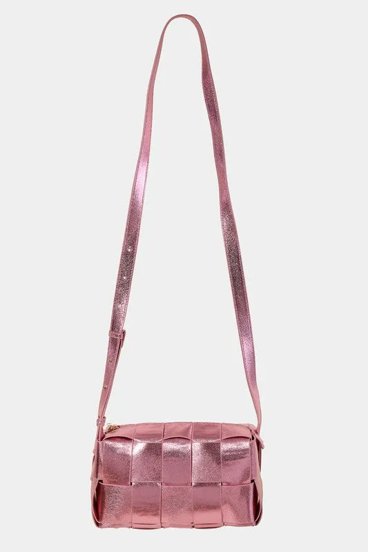 Woven Crossbody Bag with Adjustable Strap